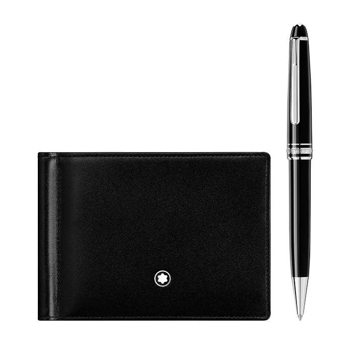 몽블랑 볼펜 마이스터스튁 플래티늄 P164 MST 카드홀더 5525 세트
