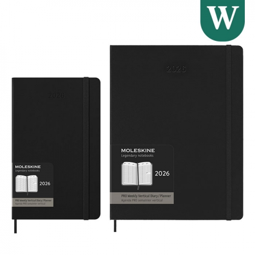 몰스킨 2026 프로 위클리 세로형 12개월 다이어리 하드커버 블랙 (상품선택)