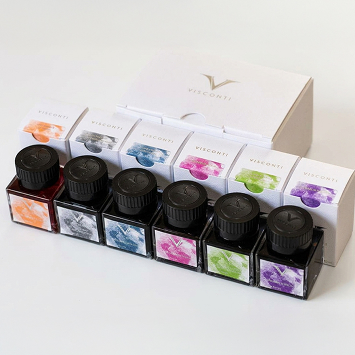 비스콘티 병잉크 6색 세트 반고흐 아트 잉크 30ml